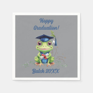 Cute Grappige Kikker Gelukkige Afstudeer Batch Fee Servet