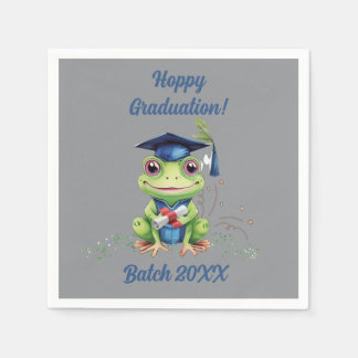 Cute Grappige Kikker Gelukkige Afstudeer Batch Fee Servet