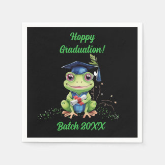 Cute Grappige Kikker Gelukkige Afstudeer Batch Fee Servet