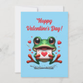 Cute Grappige Kikker Liefde Harten Valentijnkaart Feestdagenkaart (Voorkant)