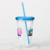 Cute grappige kikkers bubblegum cartoon illustrati acryl drinkbeker (Links)
