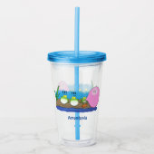 Cute grappige kikkers bubblegum cartoon illustrati acryl drinkbeker (Voorkant)