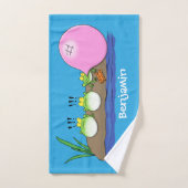 Cute grappige kikkers bubblegum cartoon illustrati bad handdoek (Handdoek)