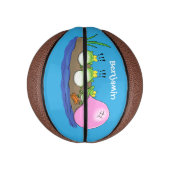 Cute grappige kikkers bubblegum cartoon illustrati basketbal (Verticaal)