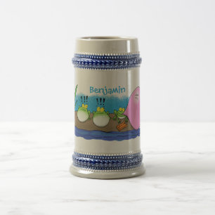 Cute grappige kikkers bubblegum cartoon illustrati bierpul