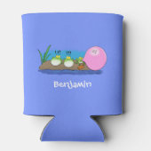 Cute grappige kikkers bubblegum cartoon illustrati blikjeskoeler (Achterkant)