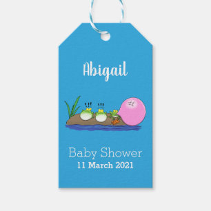 Cute grappige kikkers bubblegum cartoon illustrati cadeaulabel