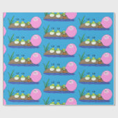 Cute grappige kikkers bubblegum cartoon illustrati cadeaupapier (Vlak)