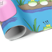 Cute grappige kikkers bubblegum cartoon illustrati cadeaupapier (Rol Hoek)