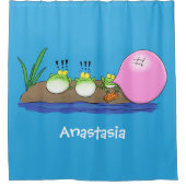 Cute grappige kikkers bubblegum cartoon illustrati douchegordijn (Voorkant)