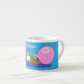 Cute grappige kikkers bubblegum cartoon illustrati espresso kop (Voorkant rechts)