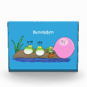 Cute grappige kikkers bubblegum cartoon illustrati fotoblokken (Voorkant)