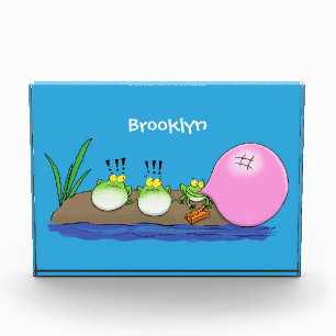 Cute grappige kikkers bubblegum cartoon illustrati fotoblokken