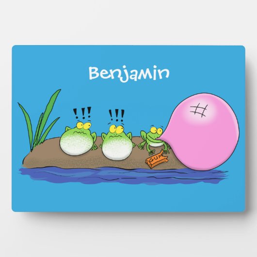 Cute grappige kikkers bubblegum cartoon illustrati fotoplaat (voorkant)