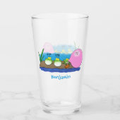 Cute grappige kikkers bubblegum cartoon illustrati glas (Voorkant)
