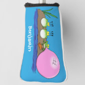 Cute grappige kikkers bubblegum cartoon illustrati golfheadcover (Draai 90)