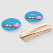 Cute grappige kikkers bubblegum cartoon illustrati handwaaier (Niet-gemonteerd)