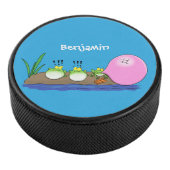 Cute grappige kikkers bubblegum cartoon illustrati hockey puck (3/4)