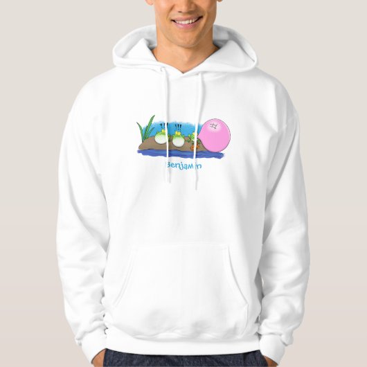 Cute grappige kikkers bubblegum cartoon illustrati hoodie (Voorkant)