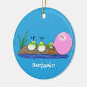 Cute grappige kikkers bubblegum cartoon illustrati keramisch ornament (Links)