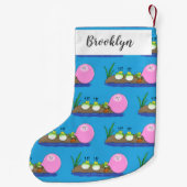 Cute grappige kikkers bubblegum cartoon illustrati kleine kerstsok (Achterkant)