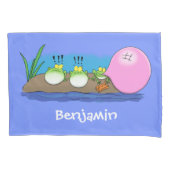 Cute grappige kikkers bubblegum cartoon illustrati kussensloop (Voorkant)