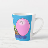 Cute grappige kikkers bubblegum cartoon illustrati latte mok (Rechts)