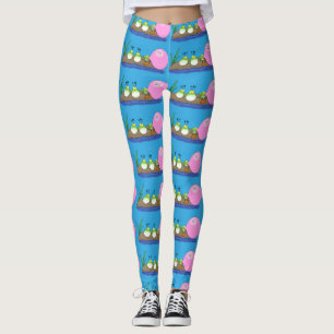 Cute grappige kikkers bubblegum cartoon illustrati leggings