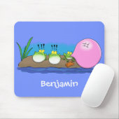 Cute grappige kikkers bubblegum cartoon illustrati muismat (Met muis)