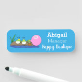 Cute grappige kikkers bubblegum cartoon illustrati naamplaatje (In situ)