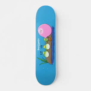 Cute grappige kikkers bubblegum cartoon illustrati persoonlijk skateboard