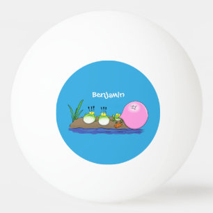 Cute grappige kikkers bubblegum cartoon illustrati pingpongbal