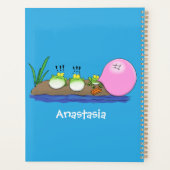 Cute grappige kikkers bubblegum cartoon illustrati planner (Achterkant)