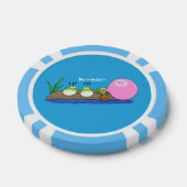 Cute grappige kikkers bubblegum cartoon illustrati poker chips (Enkel)