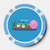 Cute grappige kikkers bubblegum cartoon illustrati poker chips (Achterkant)