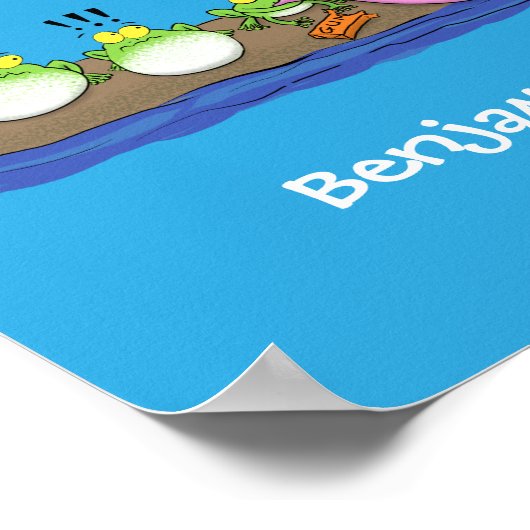 Cute grappige kikkers bubblegum cartoon illustrati poster (Hoek)