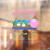 Cute grappige kikkers bubblegum cartoon illustrati raamsticker (Vel 2)