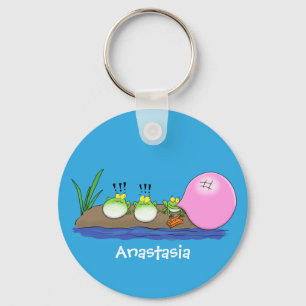 Cute grappige kikkers bubblegum cartoon illustrati sleutelhanger