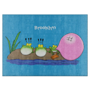 Cute grappige kikkers bubblegum cartoon illustrati snijplank