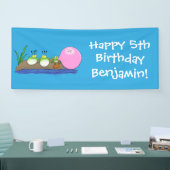 Cute grappige kikkers bubblegum cartoon illustrati spandoek (Beurs)