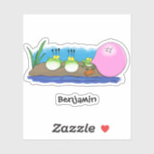 Cute grappige kikkers bubblegum cartoon illustrati sticker (Vel)