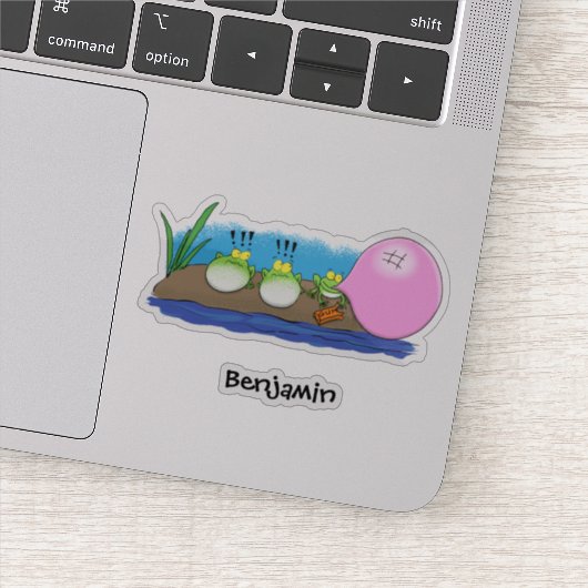 Cute grappige kikkers bubblegum cartoon illustrati sticker (Detail)