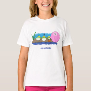 Cute grappige kikkers bubblegum cartoon illustrati t-shirt