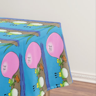 Cute grappige kikkers bubblegum cartoon illustrati tafelkleed