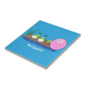 Cute grappige kikkers bubblegum cartoon illustrati tegeltje (Zijkant)