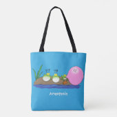 Cute grappige kikkers bubblegum cartoon illustrati tote bag (Achterkant)