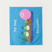 Cute grappige kikkers bubblegum cartoon illustrati wandkleed (Voorkant)