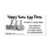 Cute grappige kippen cartoon eierdoos label rubberstempel (Afrduk)