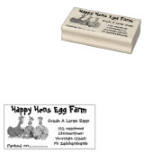 Cute grappige kippen cartoon eierdoos label rubberstempel (Gestempeld)