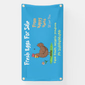 Cute grappige kippen cartoon-eieren te koop, bord spandoek (Verticaal)